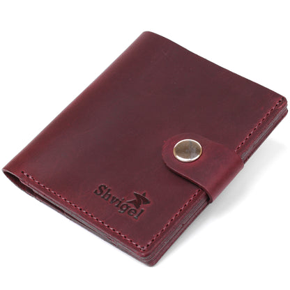 Fashionable Vintage Women's Wallet SHVIGEL 16499 Burgundy Natural Leather
