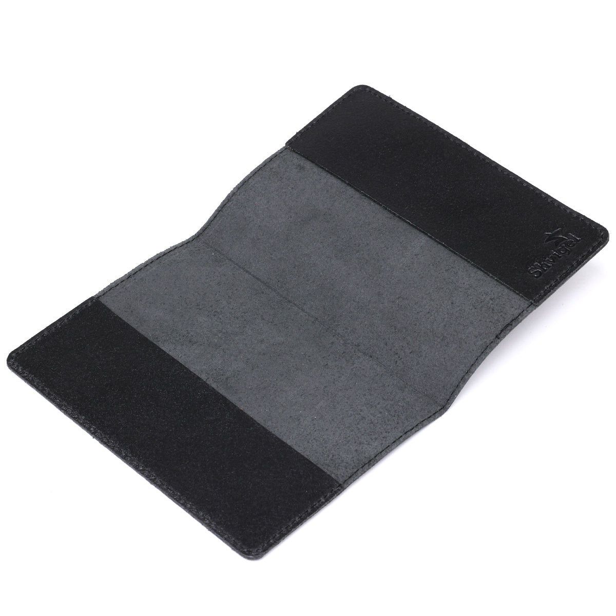 Leather Passport Cover SHVIGEL 13977 Black Made from Natural Leather for Passport Use