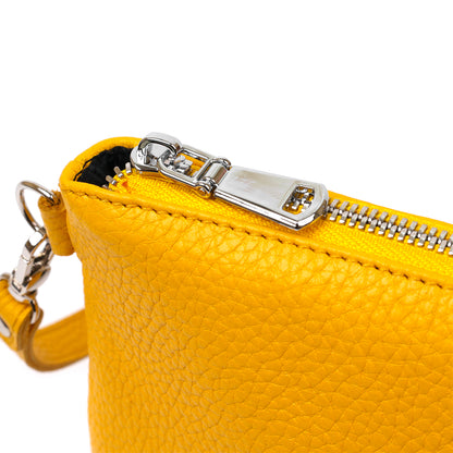 Women's Crossbody Bag SHVIGEL 16344 in Yellow Natural Leather - Made in Ukraine