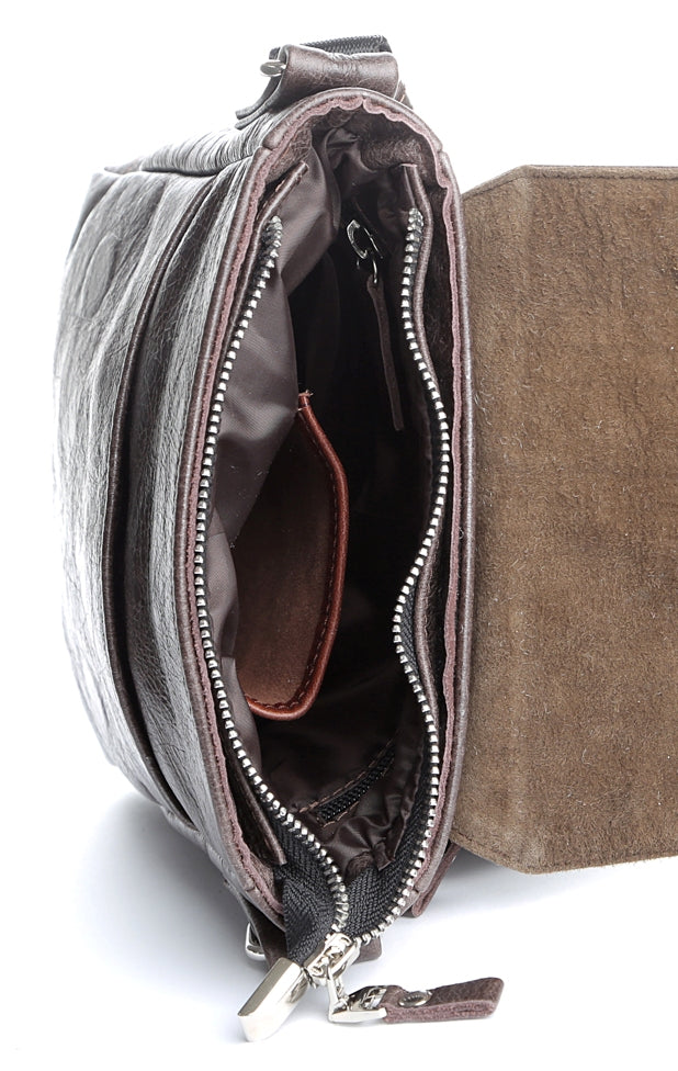 Genuine Leather Bag SHVIGEL 00979 Brown - Made in Ukraine, Stylish & Durable