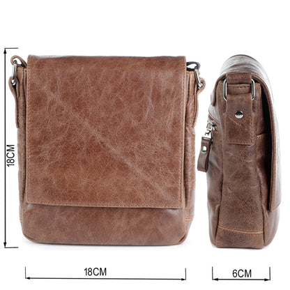Leather Bag SHVIGEL 00978 Brown Genuine Leather Handmade in Ukraine