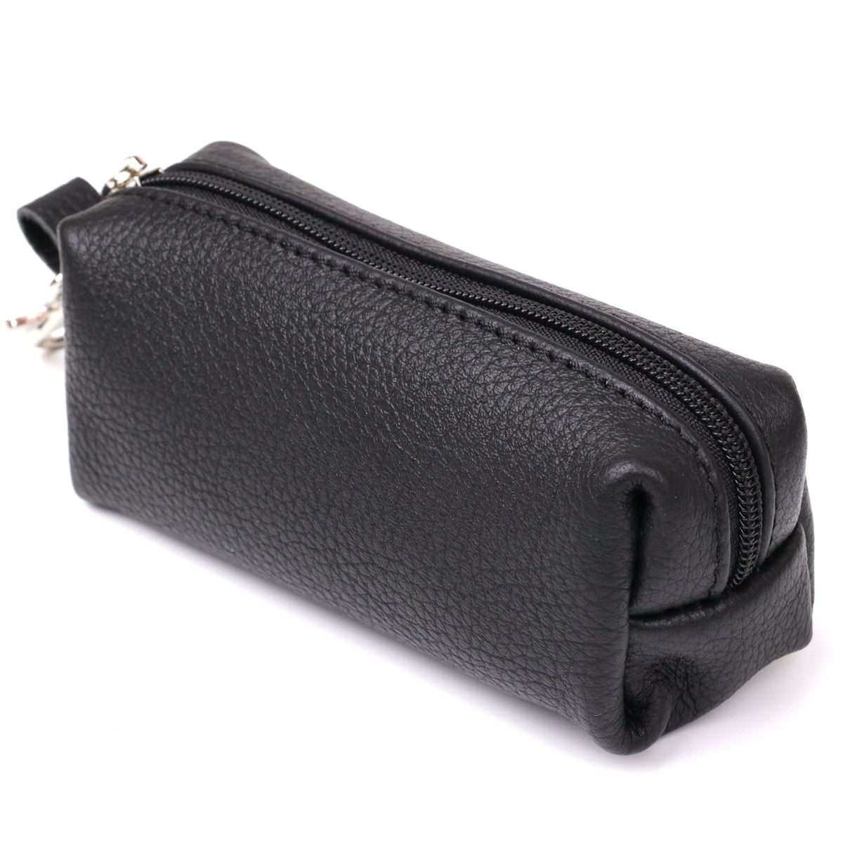 Leather Key Holder Tube SHVIGEL 16226 Black - Natural Leather Classic Design for Keys