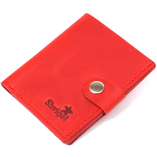 Small Matte Women's Wallet SHVIGEL 16476 Red Genuine Leather Ukraine