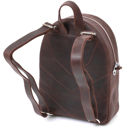 Vintage Women's Backpack SHVIGEL 16314 Brown Natural Leather Design