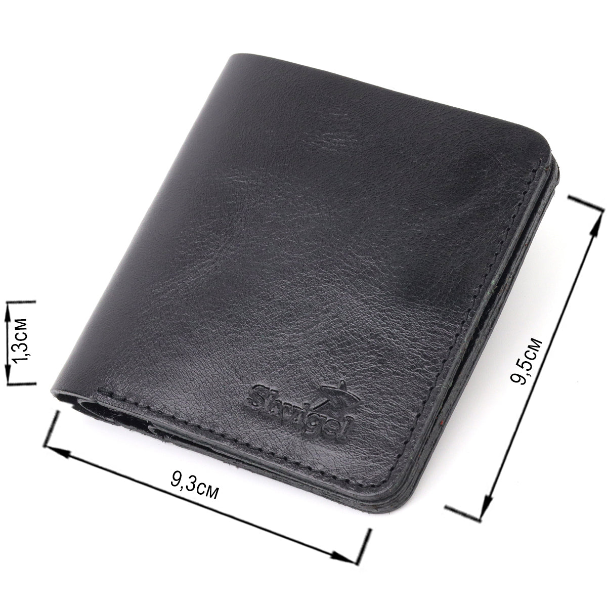 Men's Small Leather Wallet SHVIGEL 16606 Black Genuine Leather Quality Craftsmanship