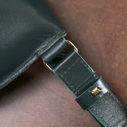 Leather Belt Bag by SHVIGEL 16390 in Green – High-Quality Genuine Leather, Made in Ukraine