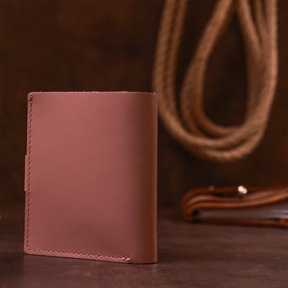 Compact Women's Wallet SHVIGEL 16488 Genuine Leather Pink with Stylish Design