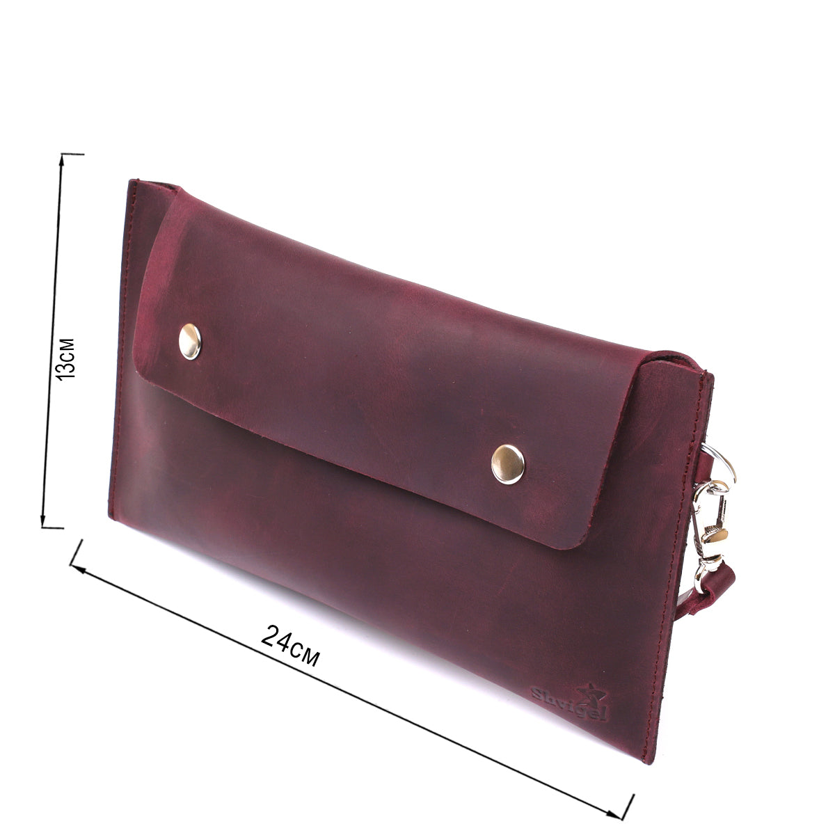 Vintage Women's Travel Cosmetic Bag SHVIGEL 16429 Burgundy Natural Leather