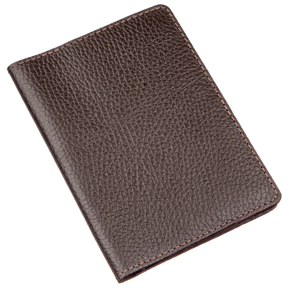 Leather Passport Cover Wallet SHVIGEL 13960 Brown Genuine Leather Handmade from Ukraine