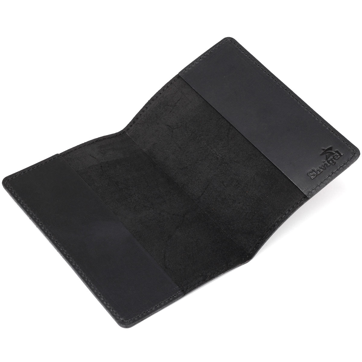 Leather Passport Cover SHVIGEL 13917 Black Genuine Leather for Passport Protection