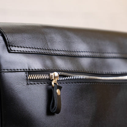 Leather Bag SHVIGEL 11039 Black - Premium Quality Natural Leather from Ukraine