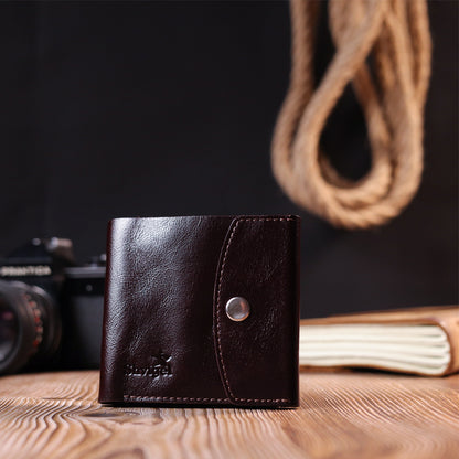 Classic Men's Wallet by SHVIGEL 16621 in Brown - Premium Genuine Leather from Ukraine
