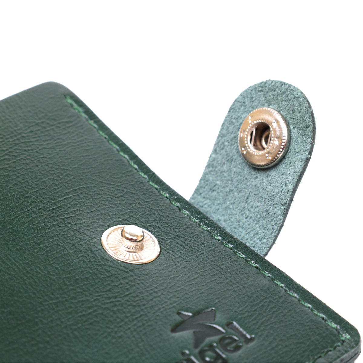 Stylish Small Leather Wallet SHVIGEL 16441 Green Made in Ukraine Natural Leather