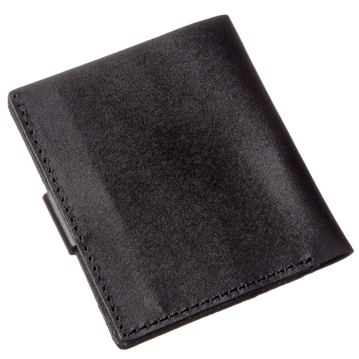 Vertical Men's Leather Wallet SHVIGEL 16225 Black Genuine Leather Crafted in Ukraine
