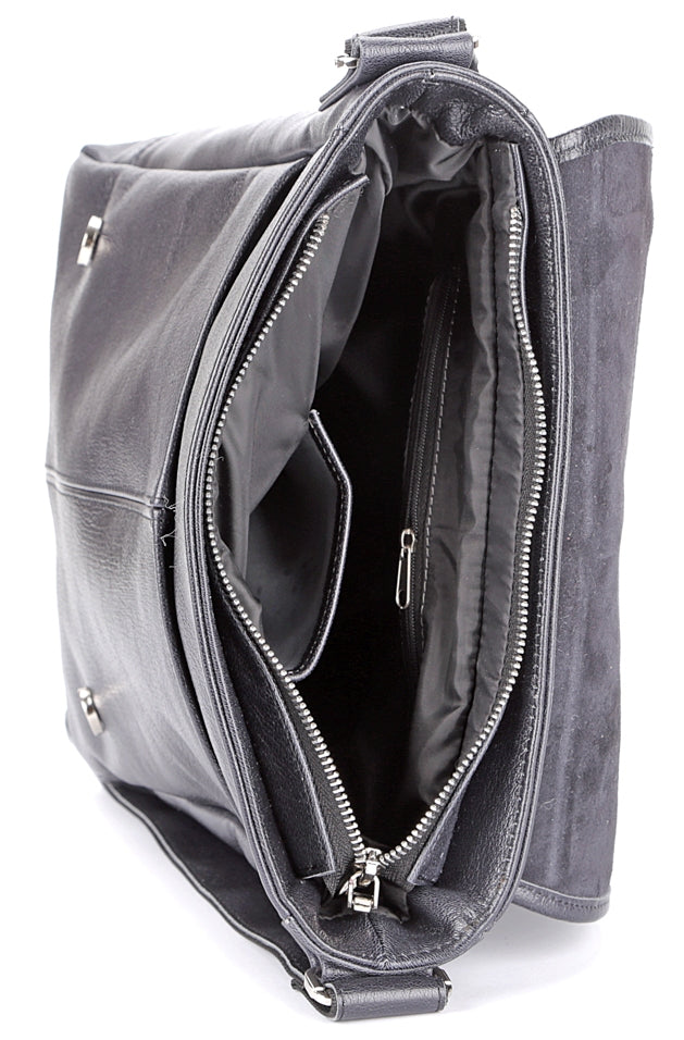 SHVIGEL Leather Bag 00919 Black - Premium Quality Genuine Leather from Ukraine