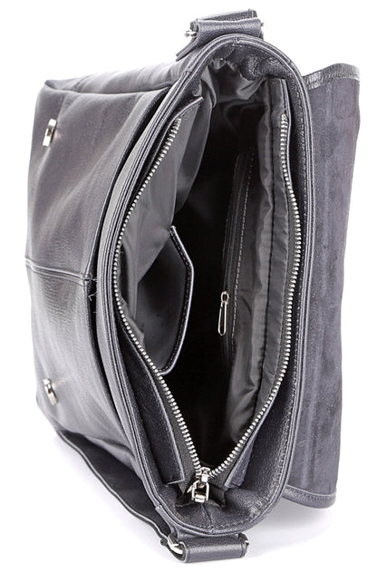 SHVIGEL Leather Bag 00919 Black - Premium Quality Genuine Leather from Ukraine