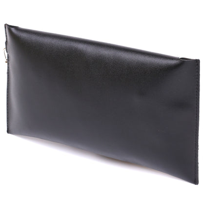 Unisex Leather Travel Cosmetic Bag SHVIGEL 16420 Black Natural Leather, Ukraine
