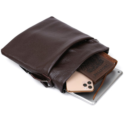 Leather Shoulder Bag SHVIGEL 11601 Brown Natural Leather Stylish Design