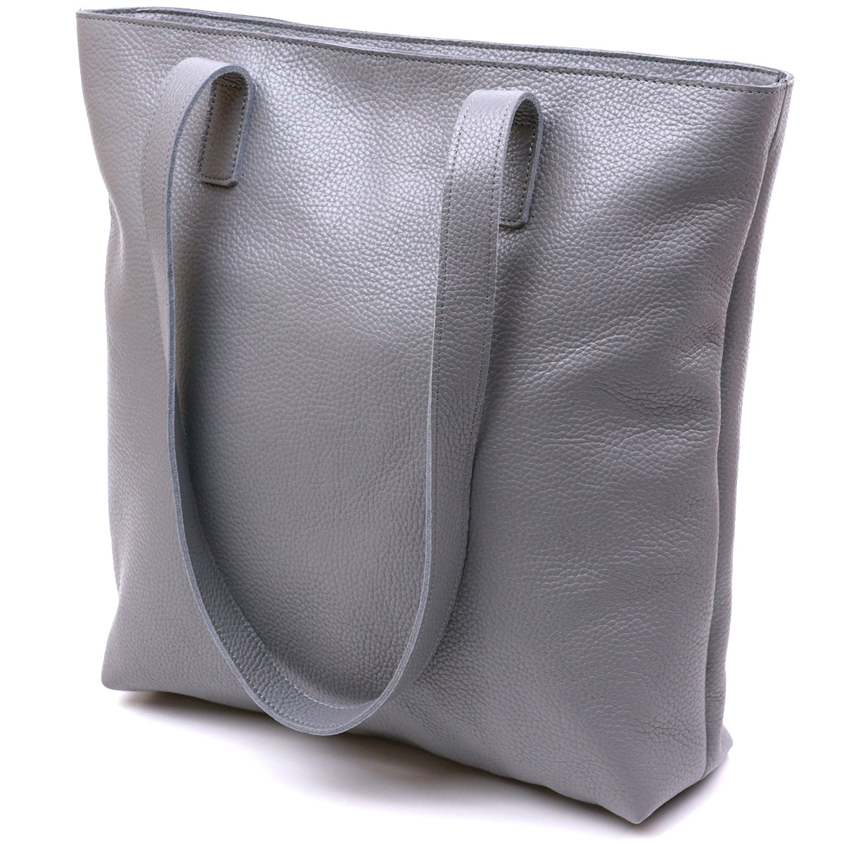 Leather Women's Shopper Bag SHVIGEL 16360 Grey Made in Ukraine Natural Leather