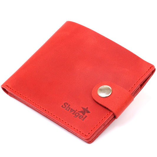 Vintage Red Leather Wallet for Women SHVIGEL 16434 - Made in Ukraine, Genuine Leather