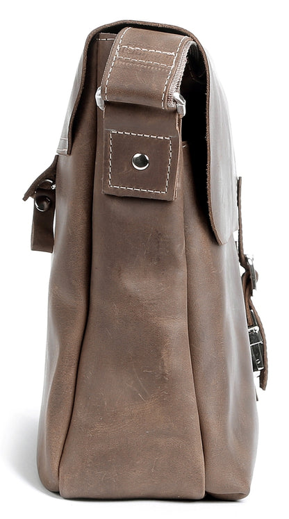 Vintage Leather Bag SHVIGEL 00980 Brown Natural Leather Handmade in Ukraine