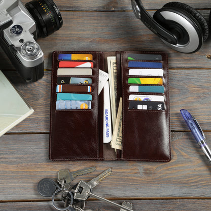 High-Quality SHVIGEL Leather Wallet 16153, Made from Natural Leather, Brown Color