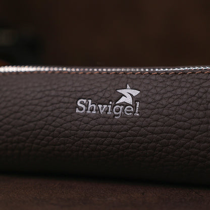 Matte Leather Key Holder SHVIGEL 16545 Brown - Natural Leather, Ideal for Keys
