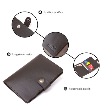 Men's Travel Case SHVIGEL 16525 Brown Genuine Leather Travel Organizer