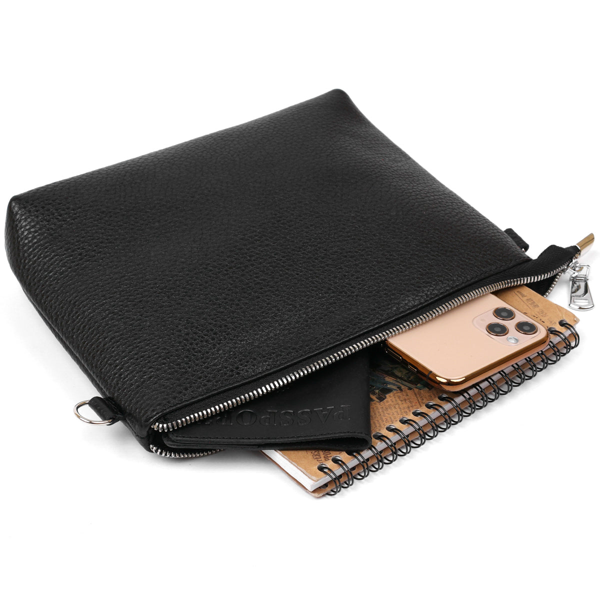 Women's Crossbody Bag SHVIGEL 16341 Black Leather - Stylish Natural Skin Design