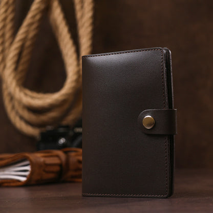 Men's Travel Case SHVIGEL 16525 Brown Genuine Leather Travel Organizer