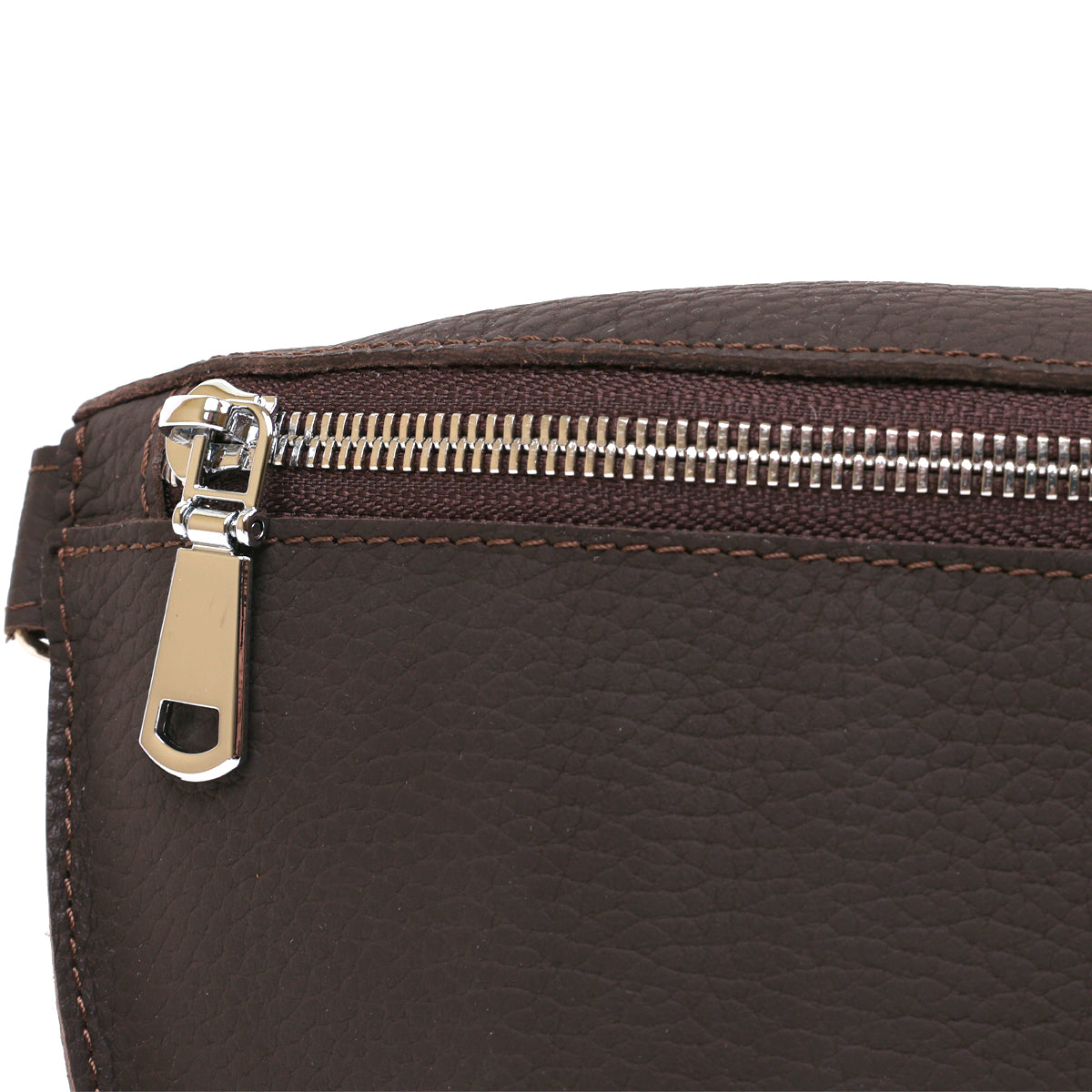 Leather Matte Banana Bag SHVIGEL 16381 Brown Handmade from Natural Leather