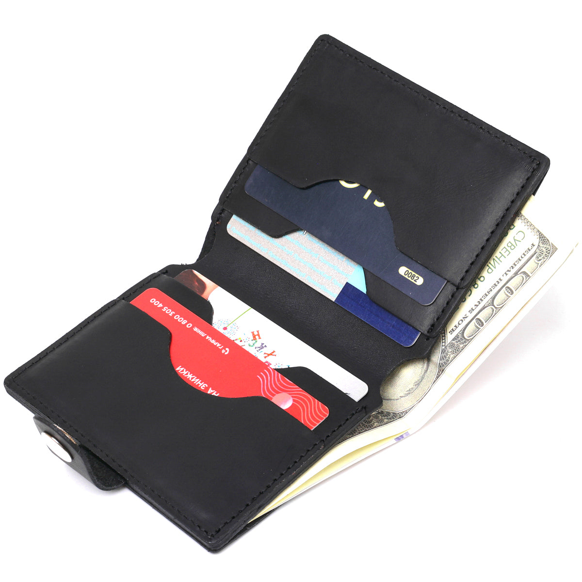 Matte Men's Wallet SHVIGEL 16495 Black Genuine Leather Elegant Design