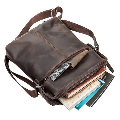 Men's Leather Bag SHVIGEL 11099 Brown Genuine Leather from Ukraine
