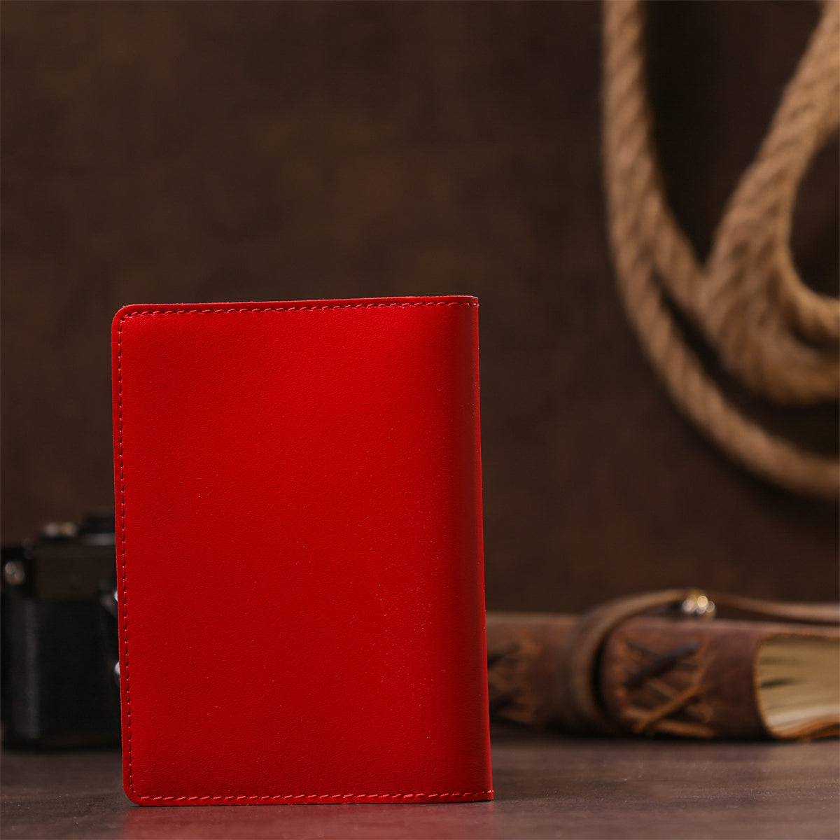 Large Driver Document Cover by SHVIGEL 13984 in Red, Made of Natural Leather