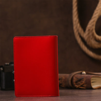 Large Driver Document Cover by SHVIGEL 13984 in Red, Made of Natural Leather