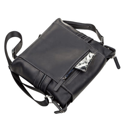 Men's Leather Bag SHVIGEL 11096 Black Genuine Leather Made in Ukraine