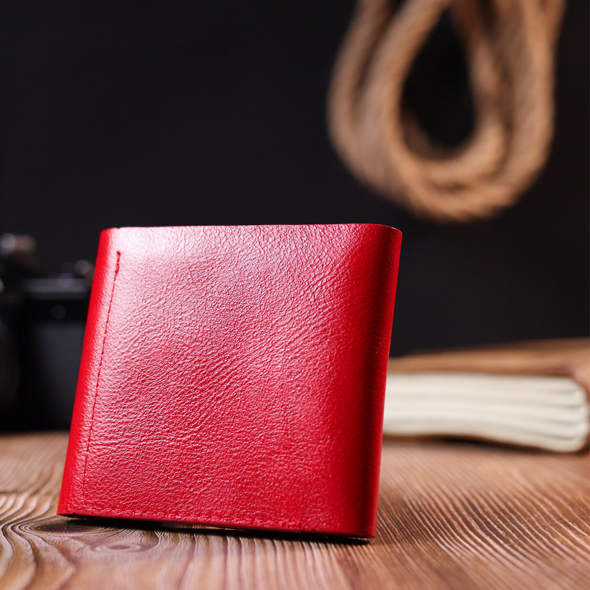 Leather Wallet for Women SHVIGEL 16618 Red Compact Design, Genuine Leather Material