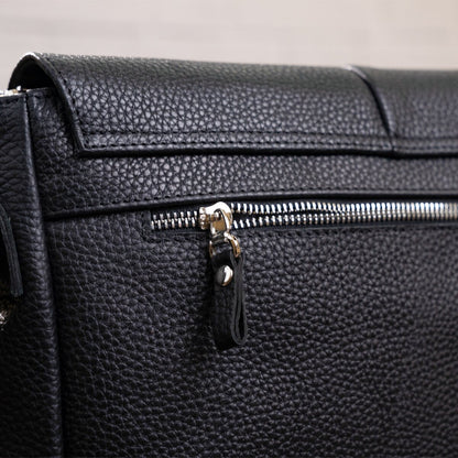 Leather Bag SHVIGEL 11130 Black Genuine Leather Craftsmanship Ukraine