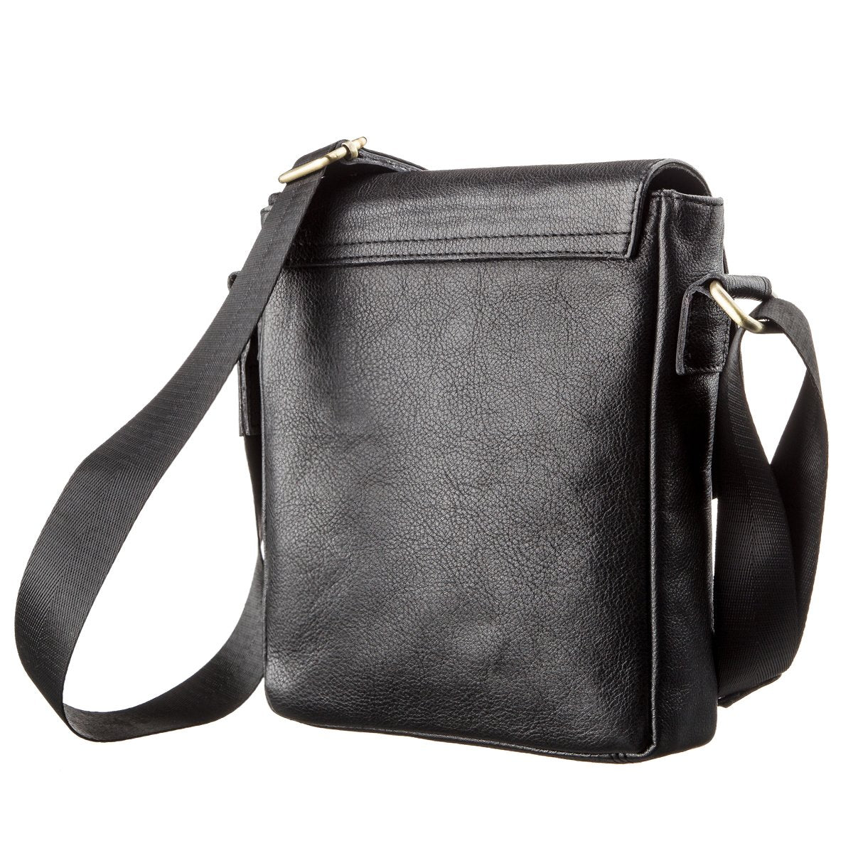 Men's Leather Bag - SHVIGEL 19100 - Black - Natural Leather - Handmade in Ukraine