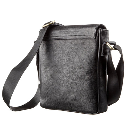 Men's Leather Bag - SHVIGEL 19100 - Black - Natural Leather - Handmade in Ukraine