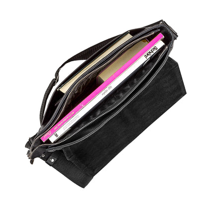 Leather Bag SHVIGEL 00858 Black Natural Leather Handmade in Ukraine