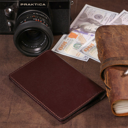 Large Driver Document Cover SHVIGEL 13986 Brown Natural Leather Wallet