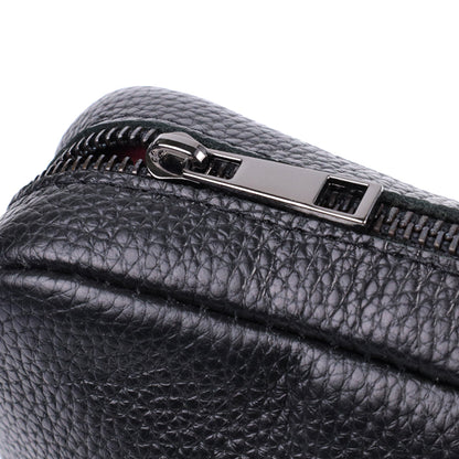 Classic Crossbody Bag Made of Grain Leather by SHVIGEL 22842 - Black Color, Premium Quality