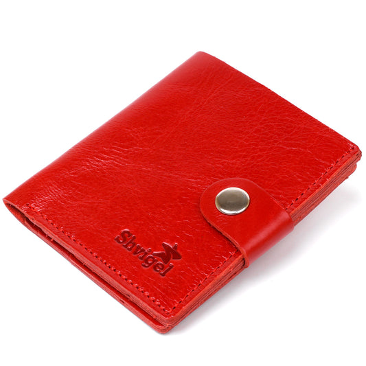 Women's Leather Wallet SHVIGEL 16482 Red Genuine Leather Durable Design