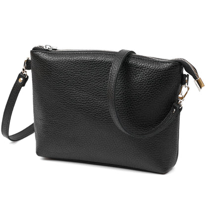 Women's Crossbody Bag SHVIGEL 16341 Black Leather - Stylish Natural Skin Design