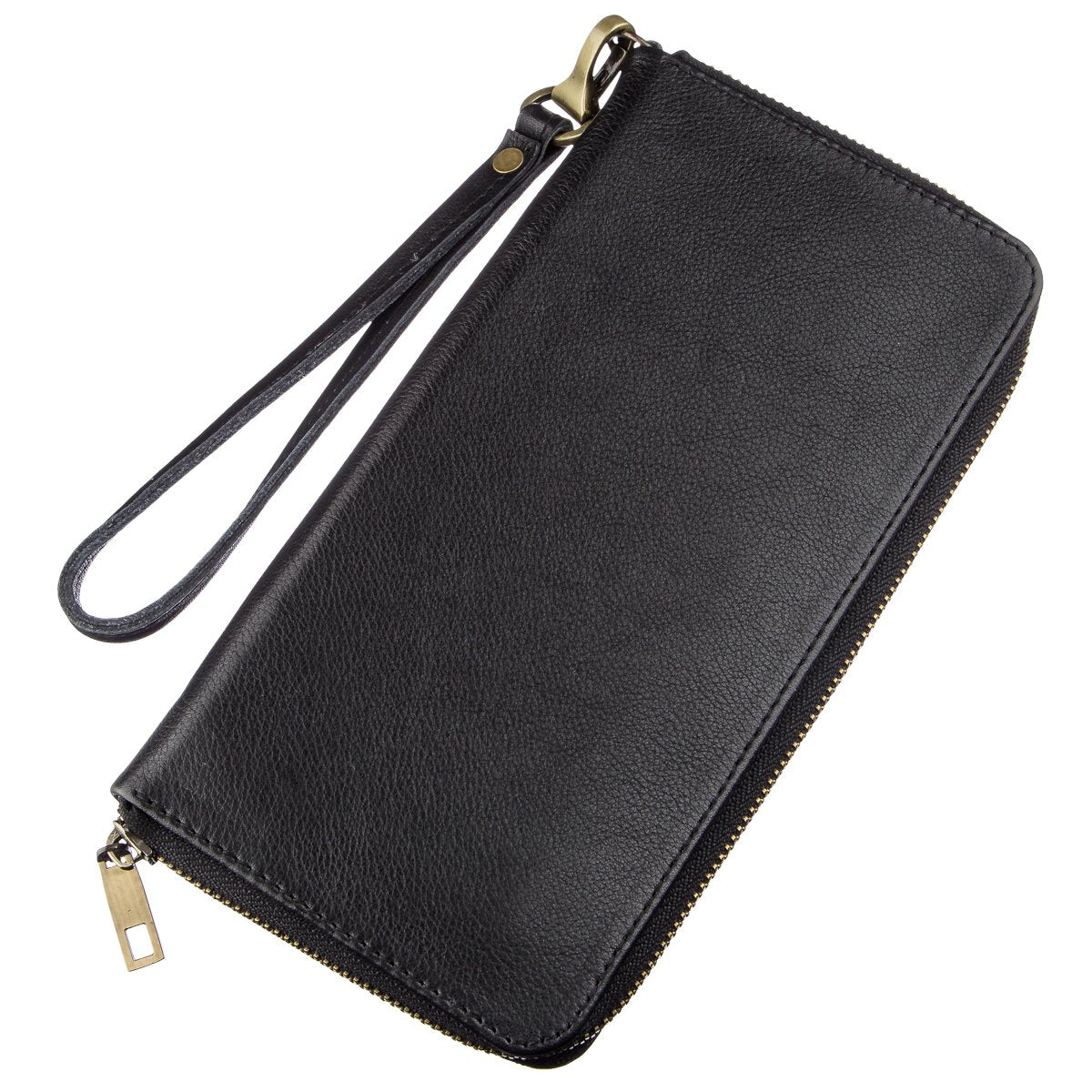 Men's Horizontal Leather Clutch by SHVIGEL 19120 in Black - Genuine Leather, Ukrainian Craftsmanship