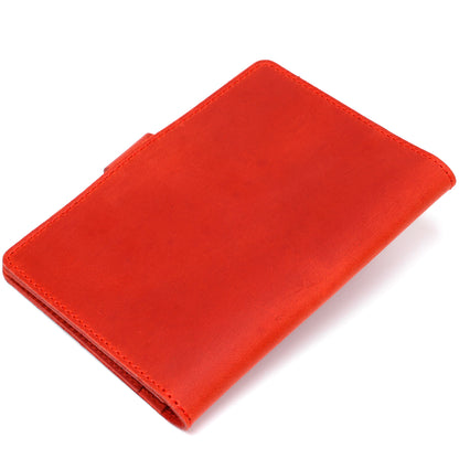 Stylish Matte Leather Travel Case SHVIGEL 16519 Red Made in Ukraine Elegant Design