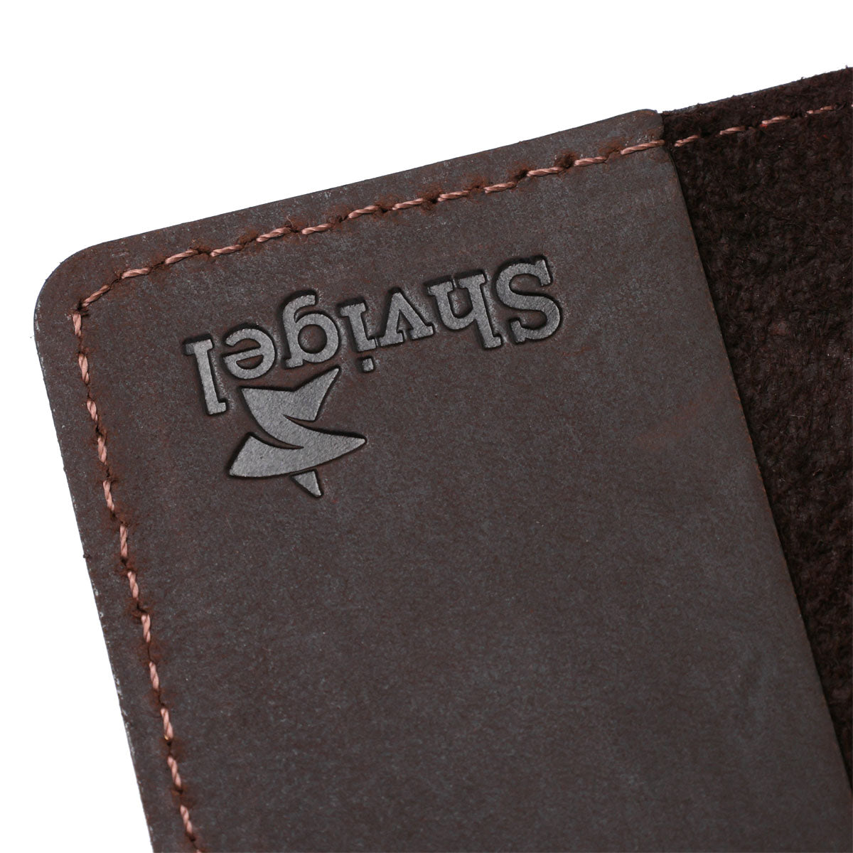 Leather Passport Cover SHVIGEL 13918 Brown Natural Leather Ukrainian Design Features