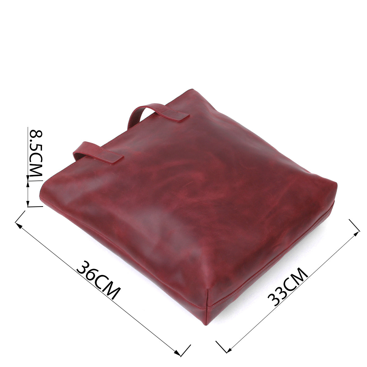 Vintage Women's Shopper Bag SHVIGEL 16350 Burgundy - Genuine Leather from Ukraine