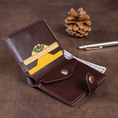 Vertical Leather Wallet for Men SHVIGEL 16218 Brown - Natural Leather, Coin Pocket